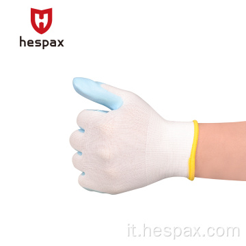 Costruzione di guanti con rivestimento con rivestimento in lattice antiriteo Hespax